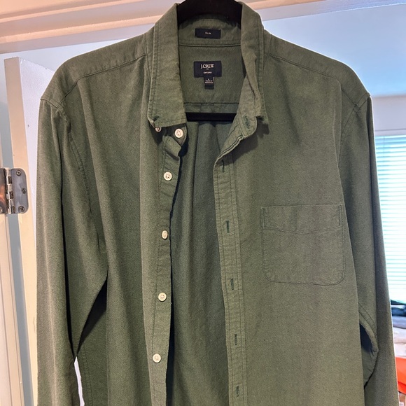 J.Crew slim fit olive green, long sleeve button down - $10 - Picture 1 of 4